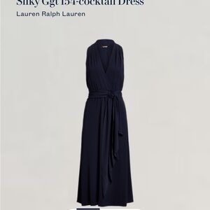 Ralph Lauren Blue Sleeveless Halter Sheath Maxi Dress